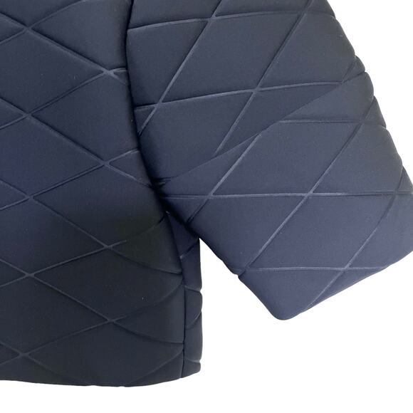 MSGM 3/4 Sleeve Neoprene Cropped Quilted Top Black Women's Size 40/S - Picture 2 of 9